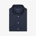 1KS-0529 Navy Dot Print Halyard Short Sleeve Mizzen Main
