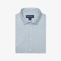 1KS-0527 Blue Geo Twill Print Halyard Short Sleeve Mizzen Main