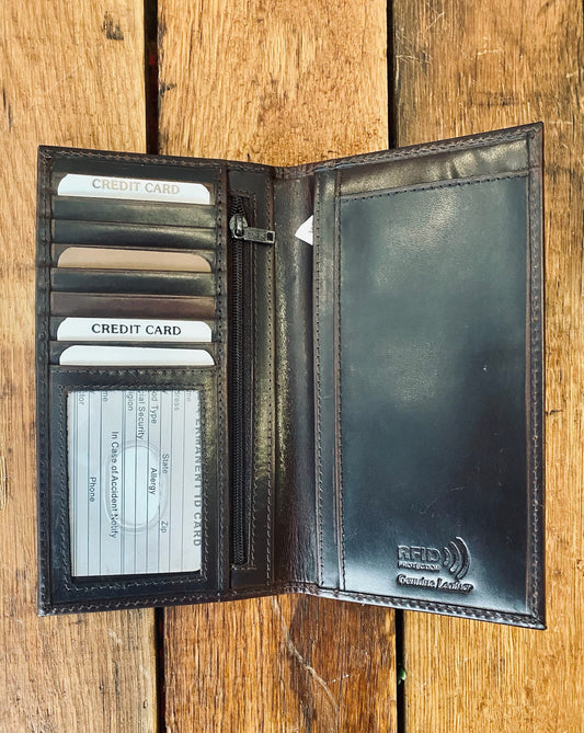 English Leather Oil Pull Up Checkbook Wallet