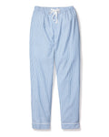 Men's French Blue Twill Pajama Pants in French Heritage Stripe Petite Plume