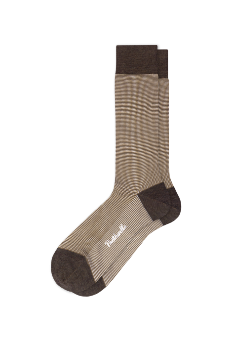 Tewkesbury Dark Brown 53209 3-Colour Birdseye Cotton Pantherella