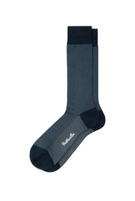Tewkesbury Navy 53209 3-Colour Birdseye Cotton Lisle Men's Socks Pantherella