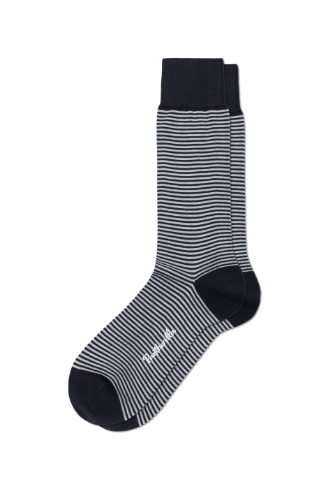 Linley 535685 NavyTwo-Colour Stripe Cotton-Rich Pantherella