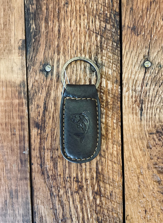 Leather Embossed Keychain, Fish