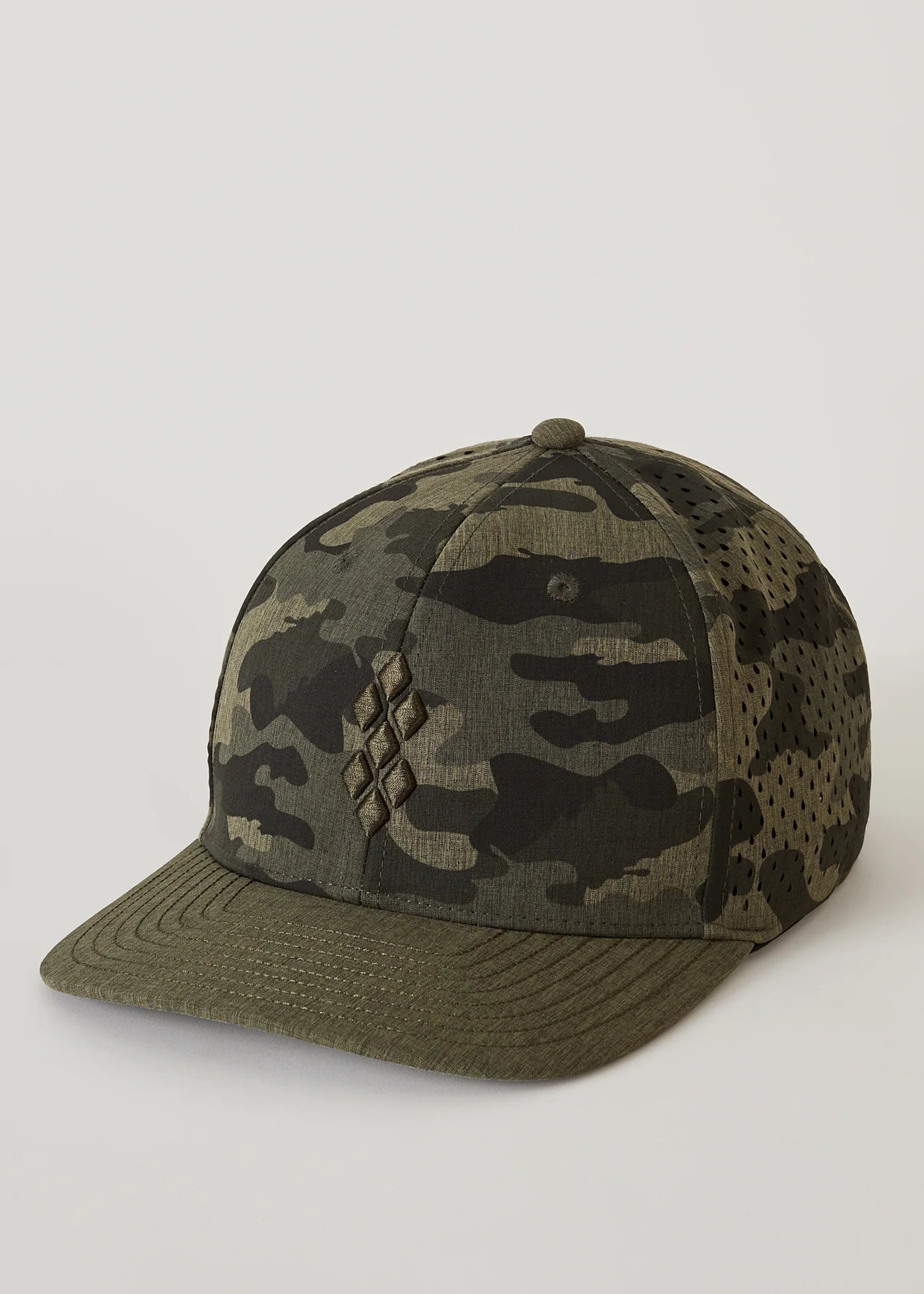 7 Diamonds Olive Camo Performance Cap