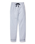 Men's Navy Twill Pajama Pants in Navy French Ticking Petite Plume