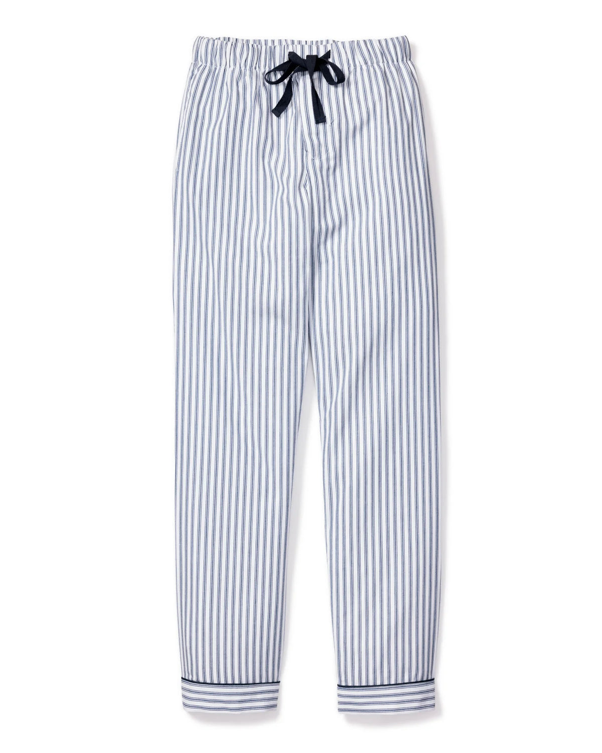 Men's Navy Twill Pajama Pants in Navy French Ticking Petite Plume