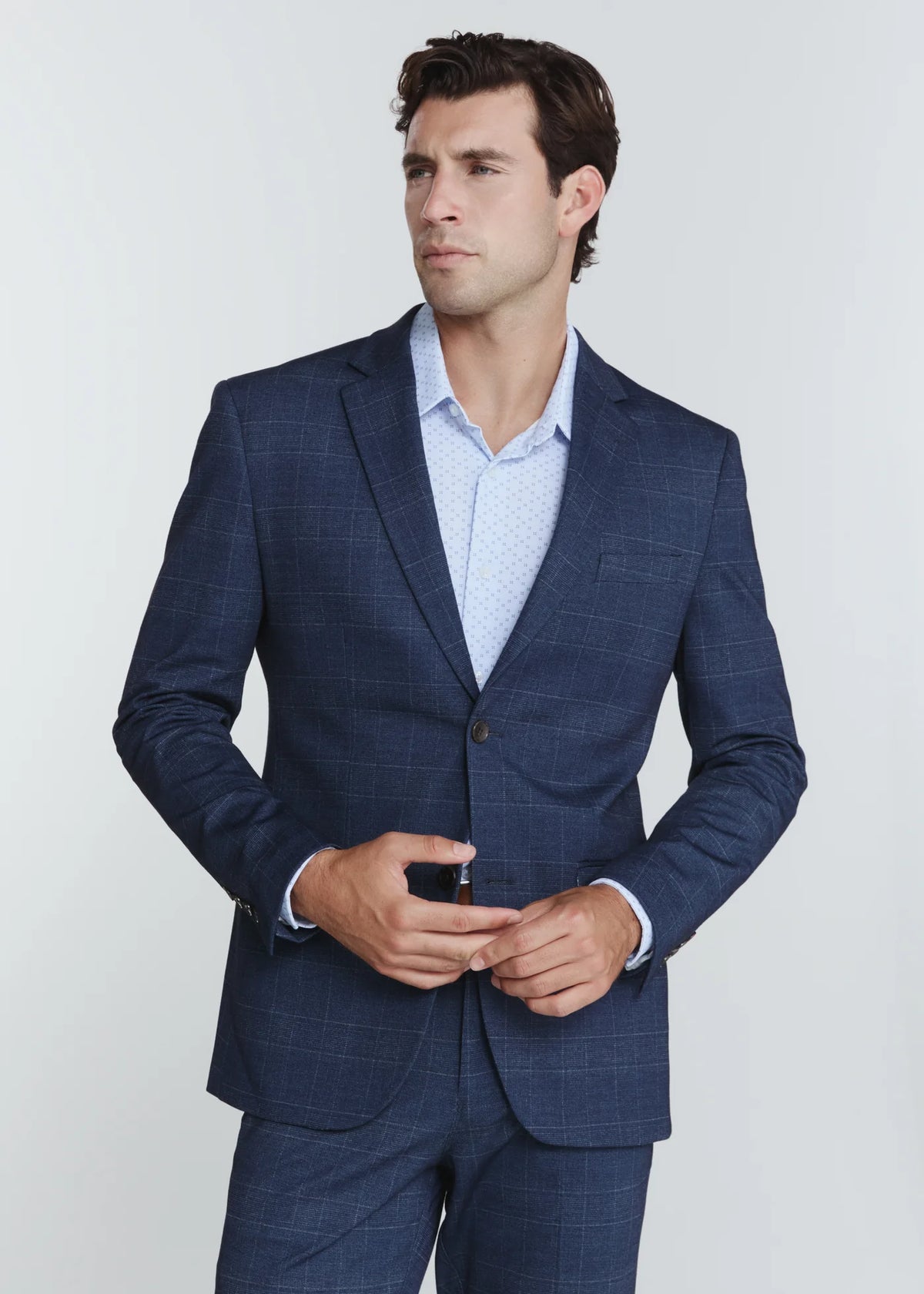 BLZ-8442 Blue Alford Stretch Blazer 7 Diamonds