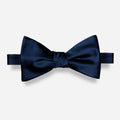 Solid Satin Blue Bow Tie