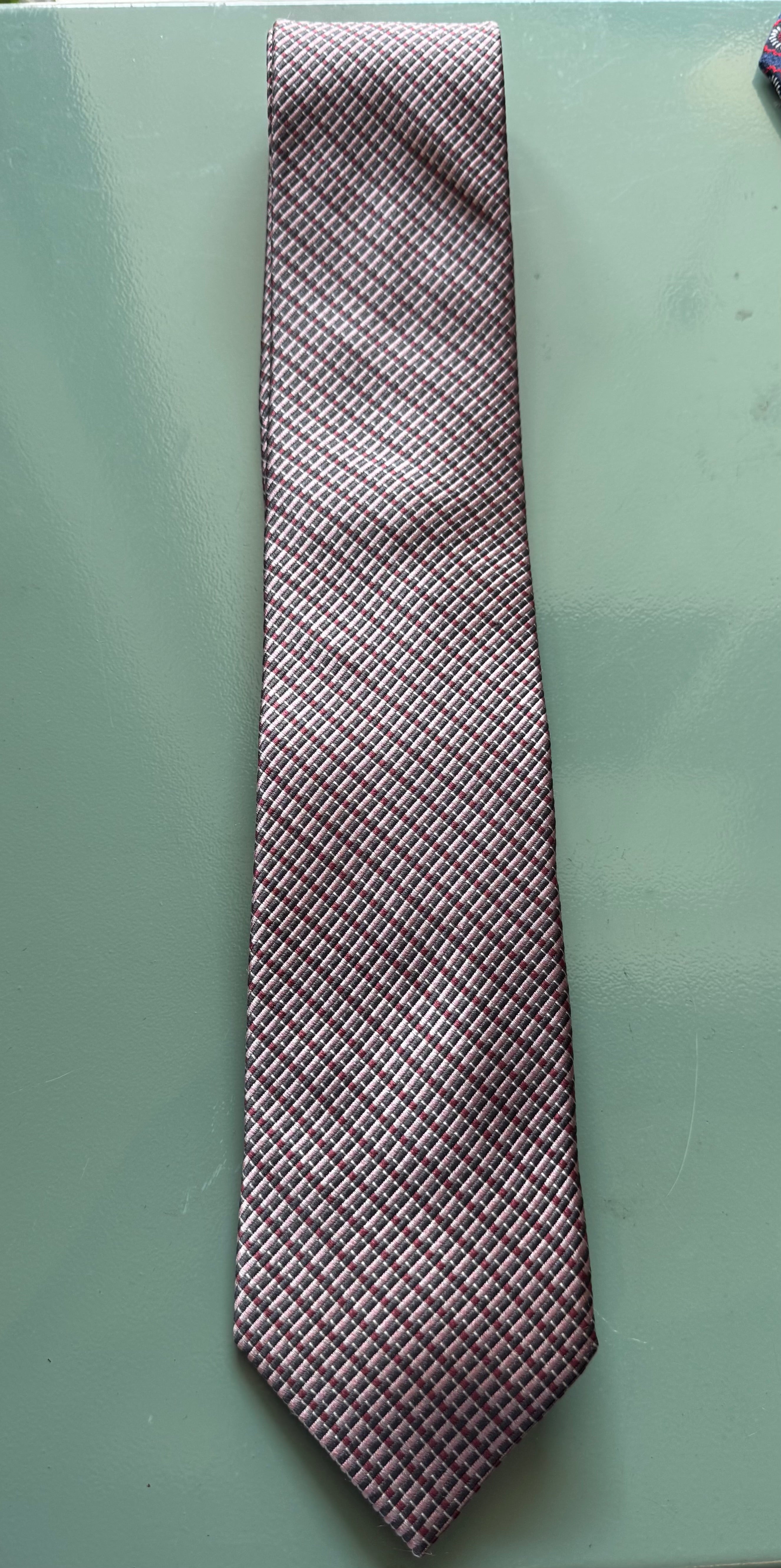 Silk Tie Hand Made Grey Brick