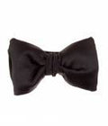 Pre Tie Bow - Black Satin - Silk Satin - 2.75 Inch Butterfly