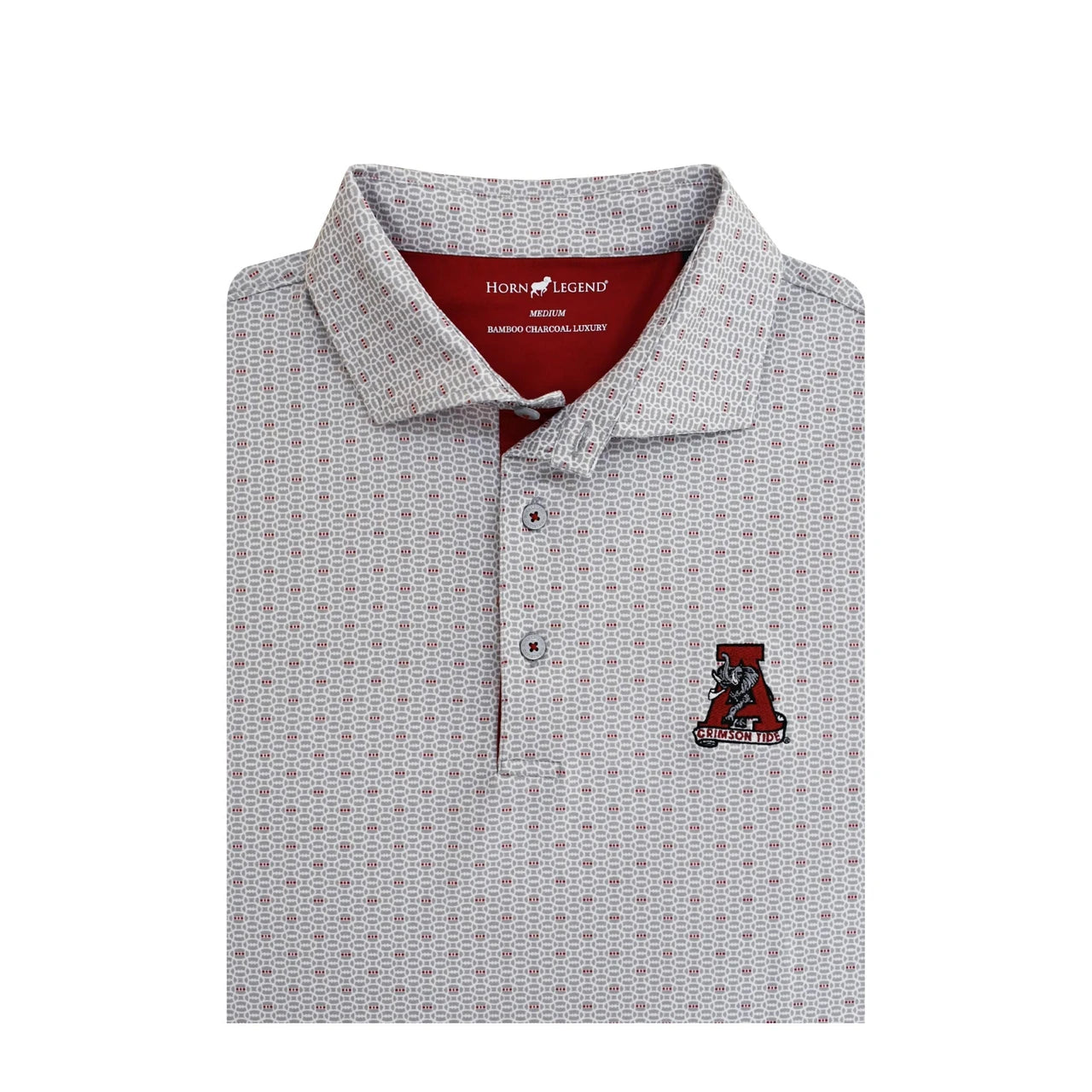 Alabama Crimson Tide Vintage Spiral Polo - Grey Horn Legend