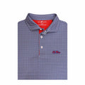 Ole Miss Ripple Polo - Navy with Red & White Horn Legend