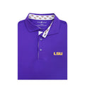 LSU Tiger Eye Custom Collar Polo - Purple Horn Legend