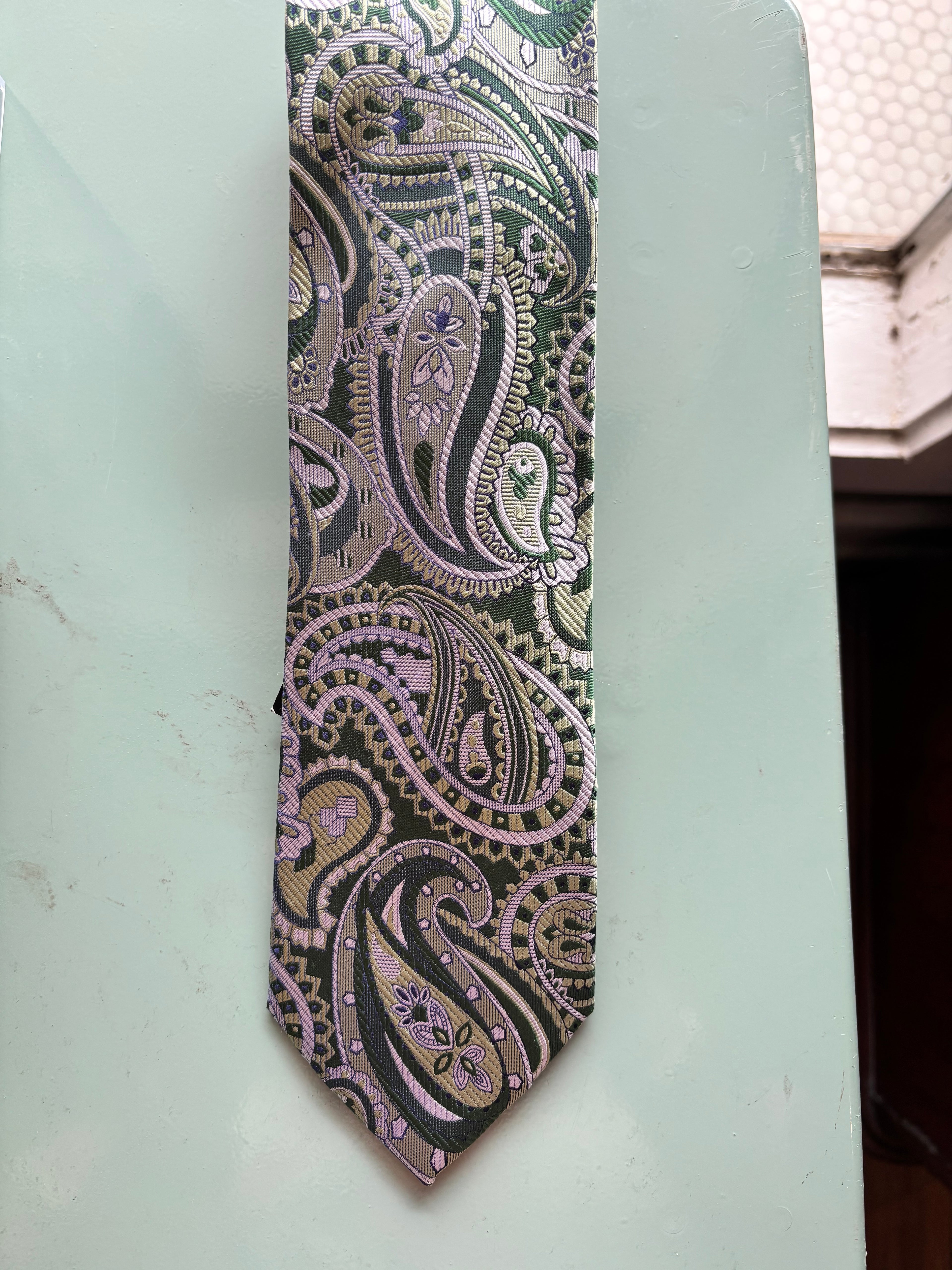 Tie Jos A Signature Light Sage Green Pasley