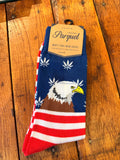 Novelty Socks American Flag Parquet
