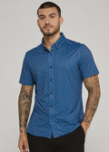 SMK-7869 Navy Sorren Short Sleeve Shirt 7 Diamonds
