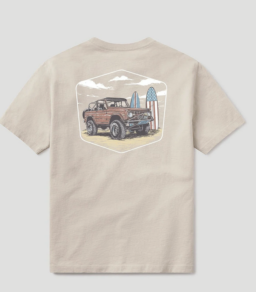 Swell RideSwell Ride Tee SS: Soft 100% Cotton Graphic T-Shirt Tee, Taupe