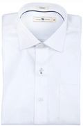 White Tailored Fit Spread Quad Shirt - White Woven