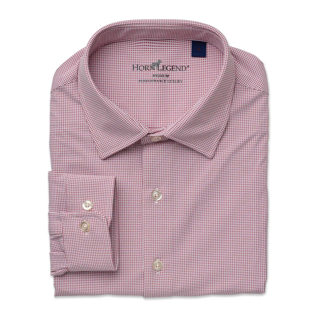 Galleria Brick Red Spread Collar Hidden Button Performance Sport Shirt