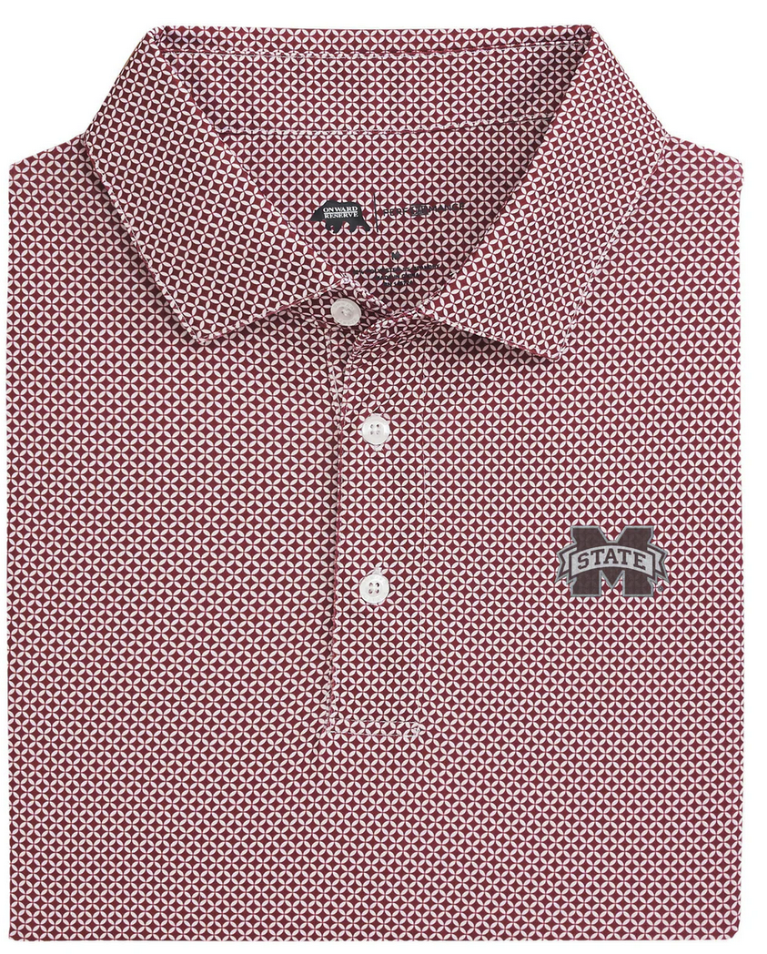 Mississippi State Scope Printed Performance Polo - Maroon