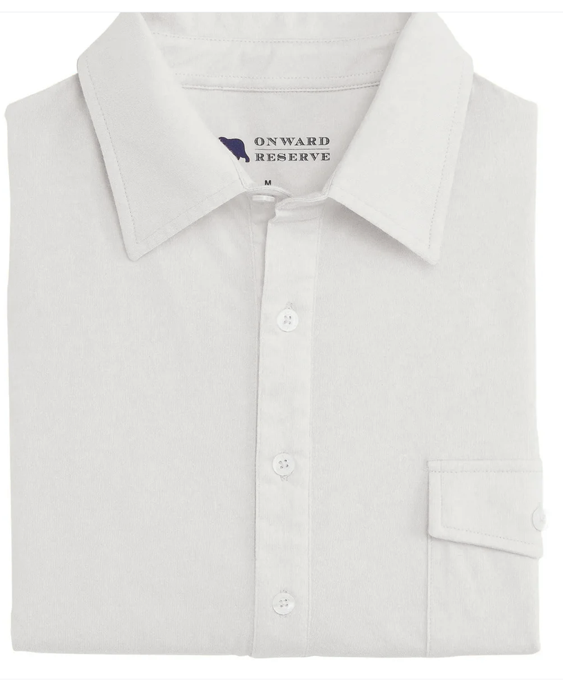 Old School Polo - White With gray collar
