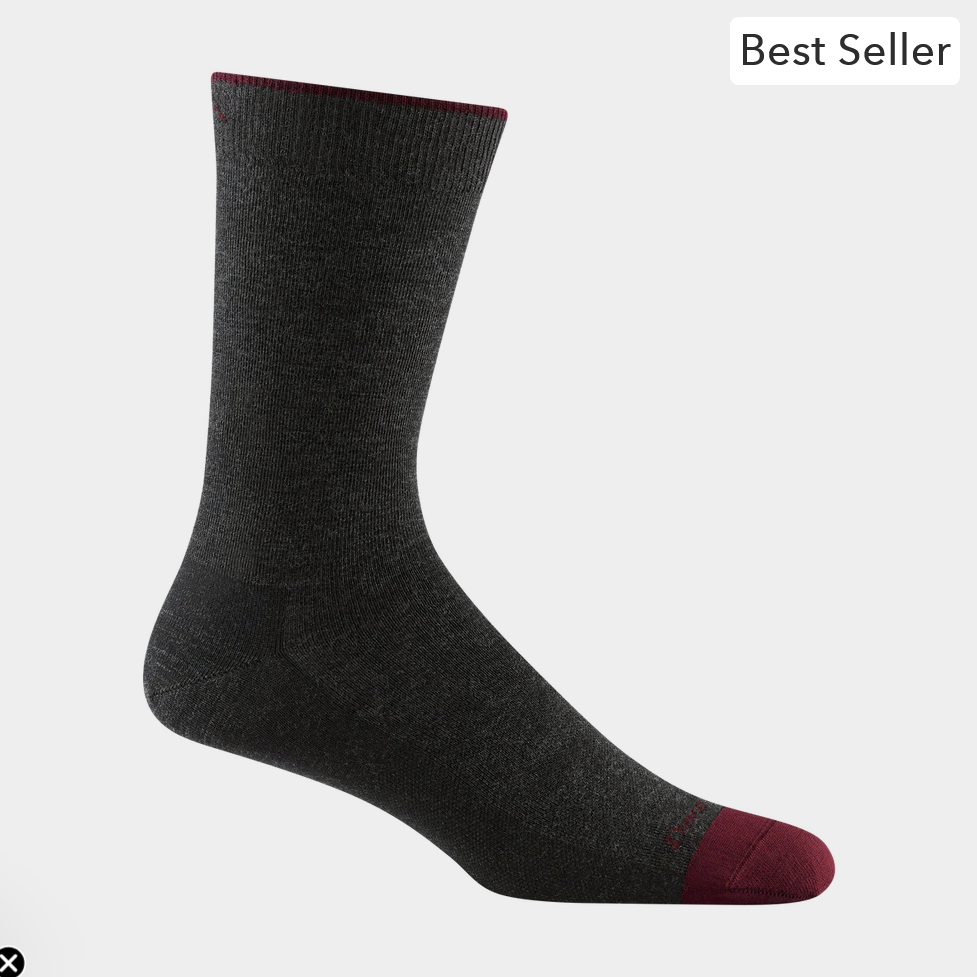 6032 Charcoal Men's Solid Crew Lightweight Lifestyle Socks