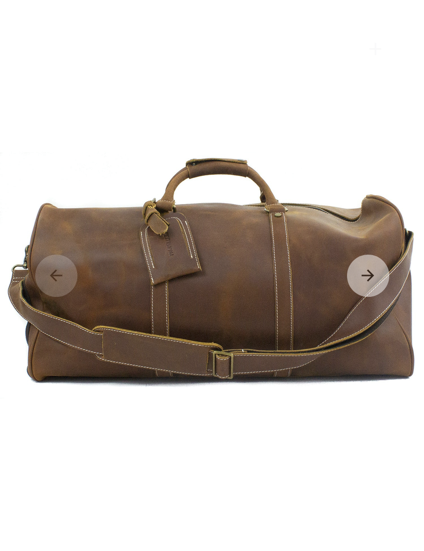 Migratory Duffle Bag Brown Leather Properly Tied