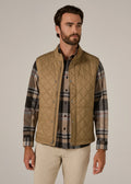 VST-1014 Tan Crest Quilted Vest 7 Diamonds
