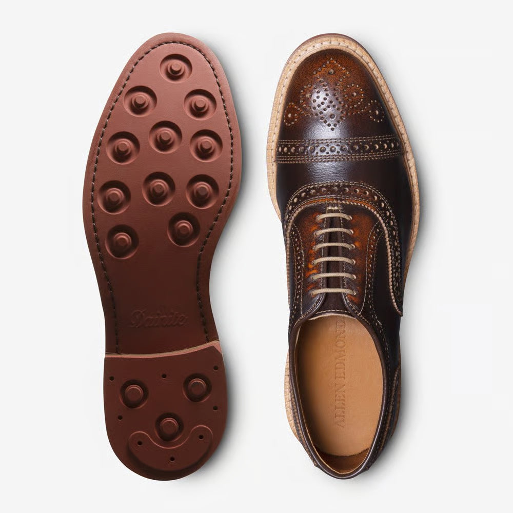 Strandmok Brown Cap-toe Oxford with Dainite Rubber Sole Allen Edmonds 4027