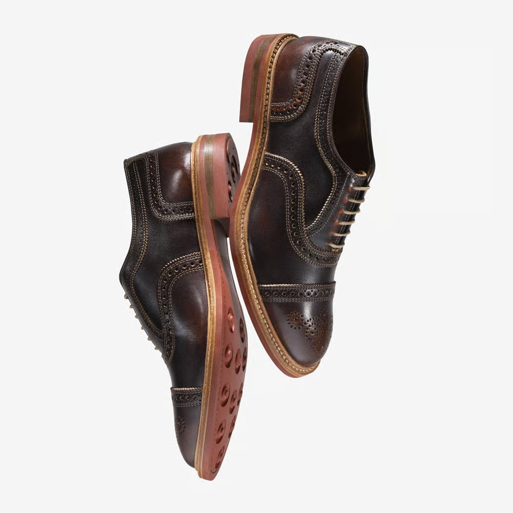 Strandmok Brown Cap-toe Oxford with Dainite Rubber Sole Allen Edmonds 4027