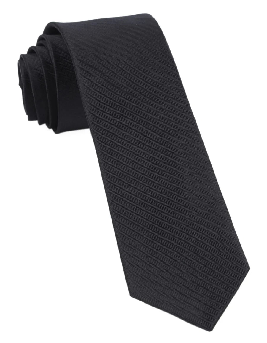 Zaianetti Solid Silk Tie Black