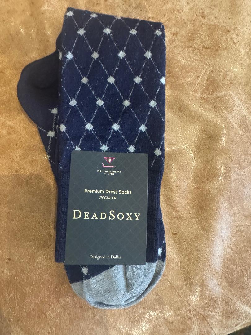Diamond Navy Dead Soxy Dress Sock