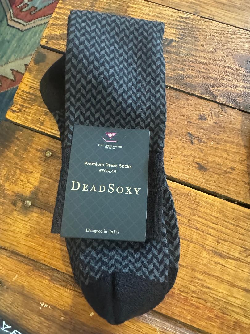 Herringbone Black Dead Soxy Dress Sock