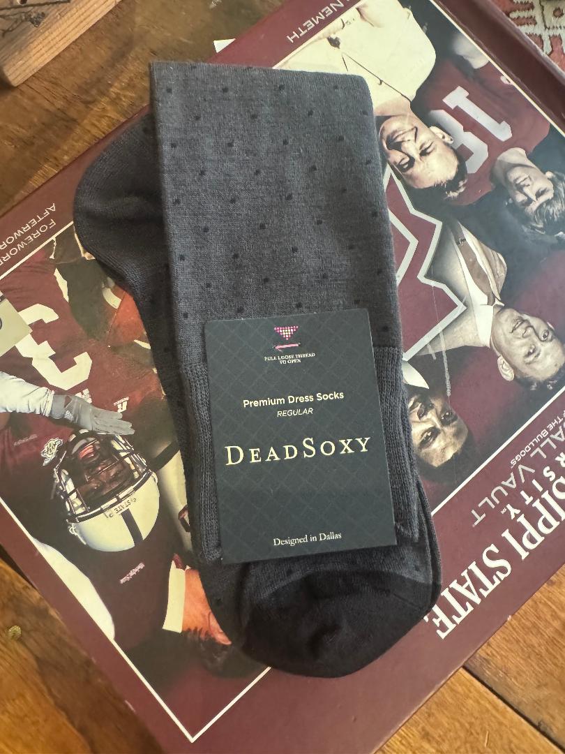 Micro Dot Charcoal Dead Soxy Dress Sock