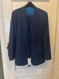 Suit 2 pc. Custom 2BT Taylored 38T Navy Plaid Suit